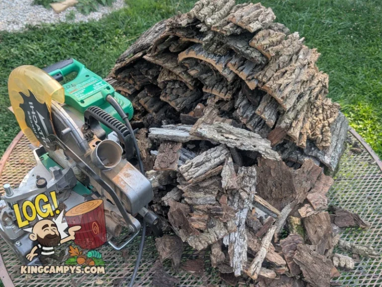 A batch of bark slabs cut to size plus misc sized bits and pieces getting ready to undergo heat treatment.